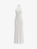 Halter Neck Backless Ruched Maxi Dress