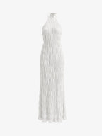 Halter Neck Backless Ruched Maxi Dress