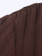Pleated Belted Maxi Shirt Dress