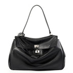 Buckle Smooth Calfskin Leather Tote Bag