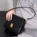 Structured Cowhide Leather Shoulder Bag