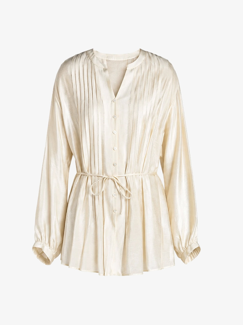 Pintuck Front Lyocell Blouse