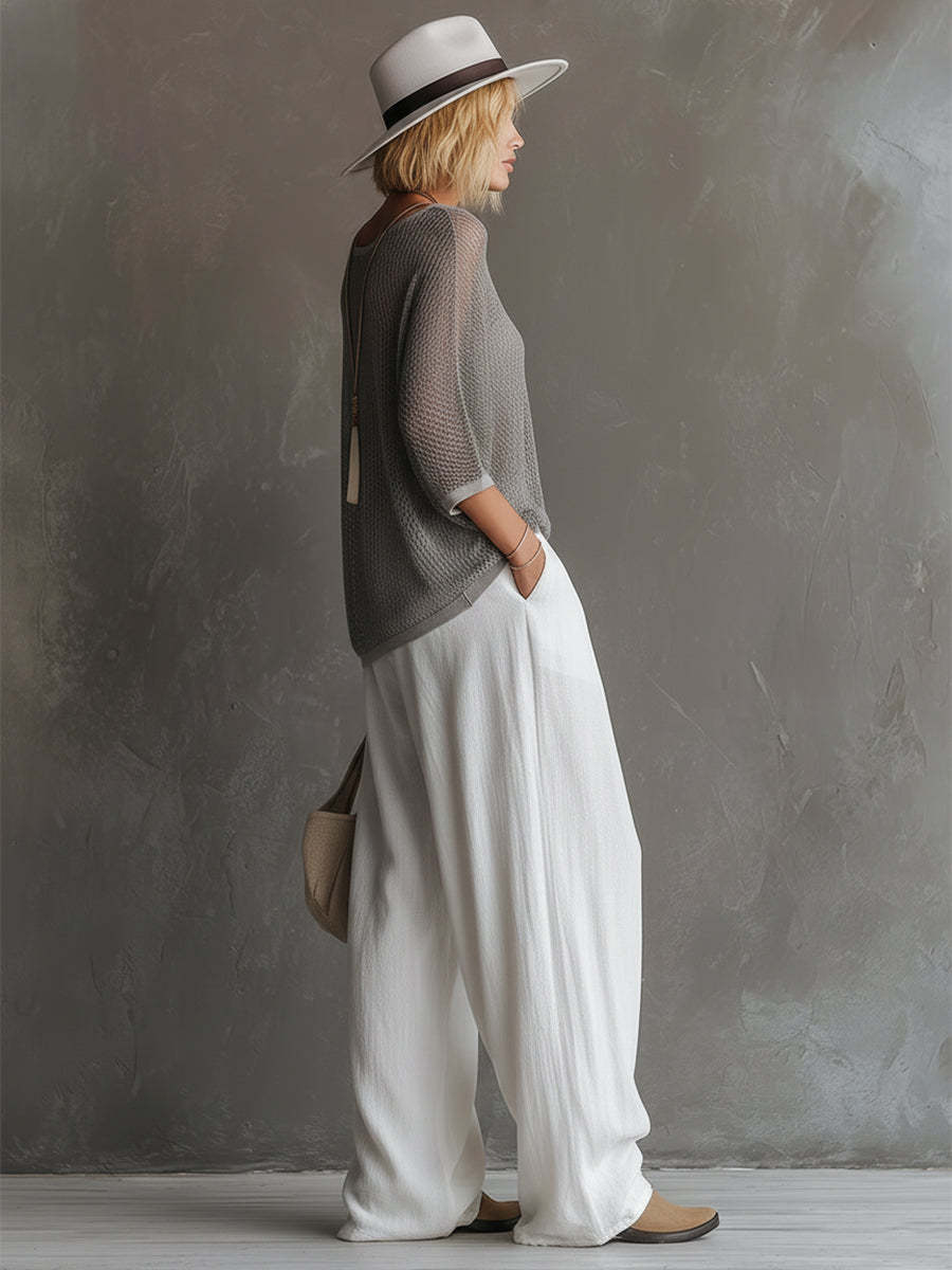 Loose Flowy Linen Wide Leg Pants