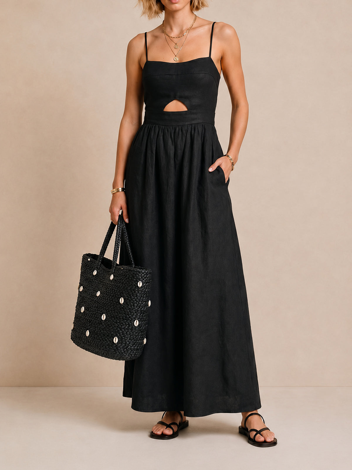 Cutout Slit Maxi Dress
