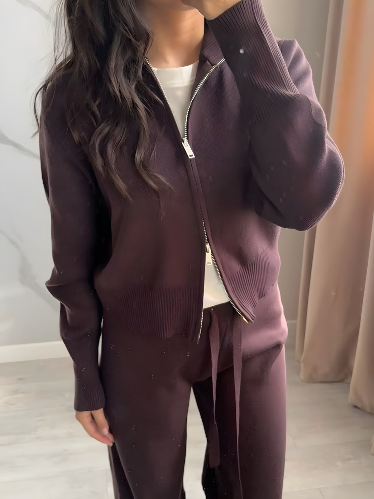 Double Zip Knit Two Piece Set