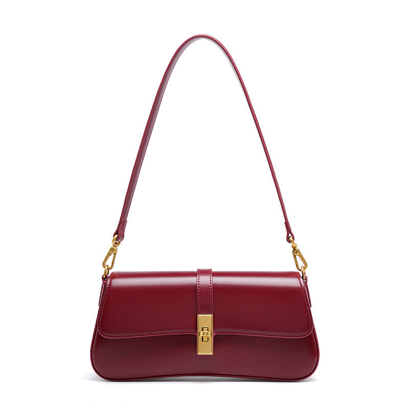 Leather Baguette Shoulder Bag