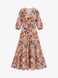 Floral Print V-Neck Maxi Dress