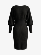 Crewneck Long Sleeve Fitted Knit Bodycon Dress