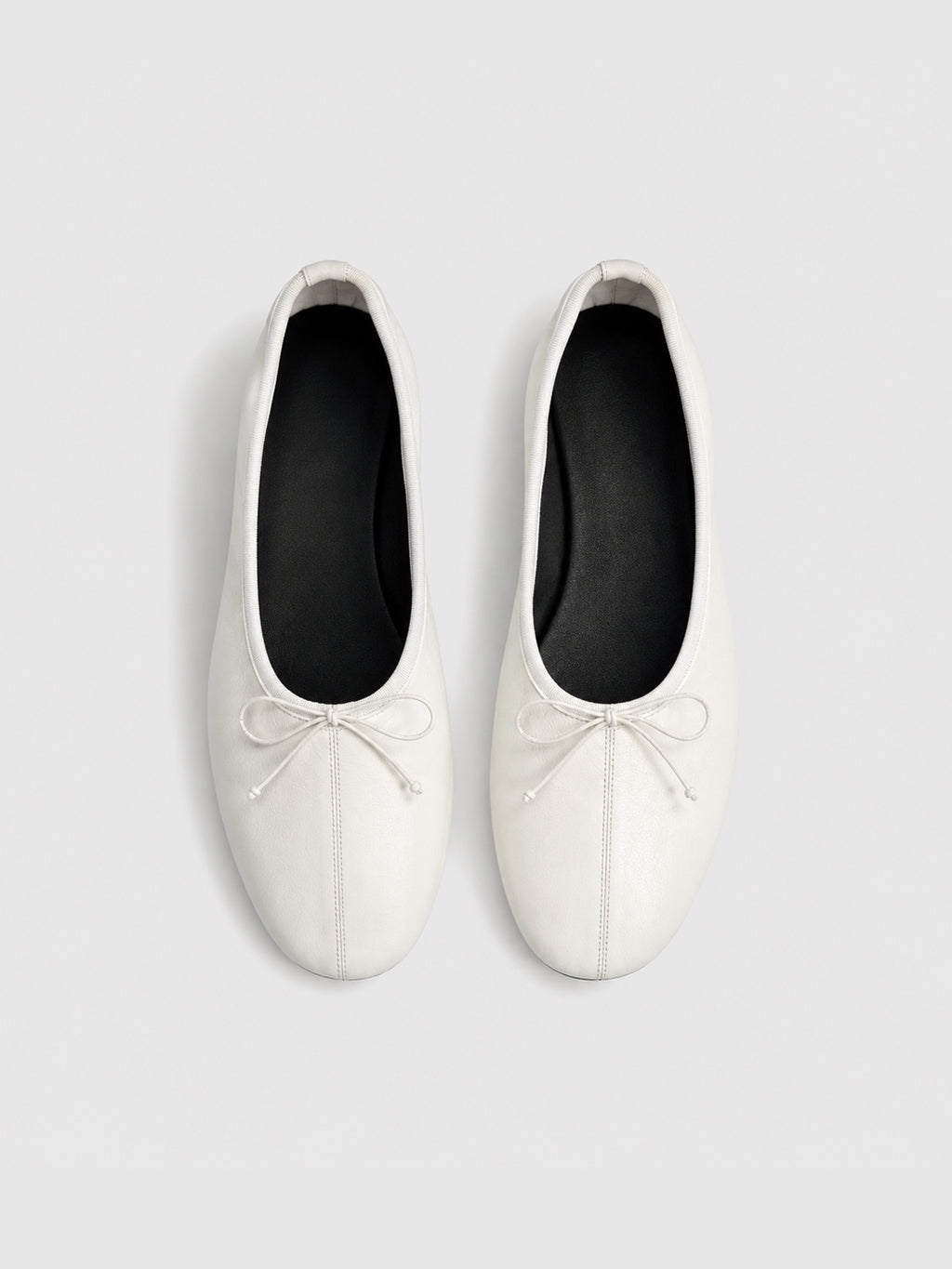 Faux Leather Bow Ballet Flats