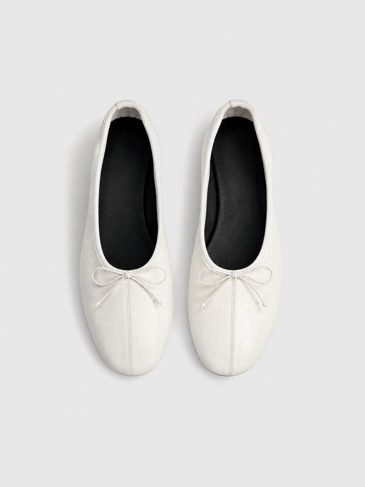 Faux Leather Bow Ballet Flats