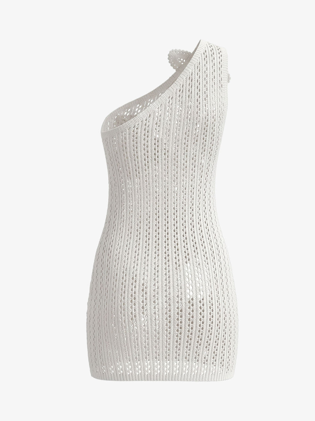 One Shoulder Crochet Mini Dress