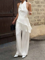 Tassel Halter Neck Two Piece Set