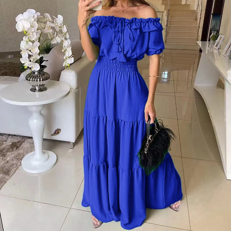 Off-Shoulder Ruffle Tiered Maxi Dress