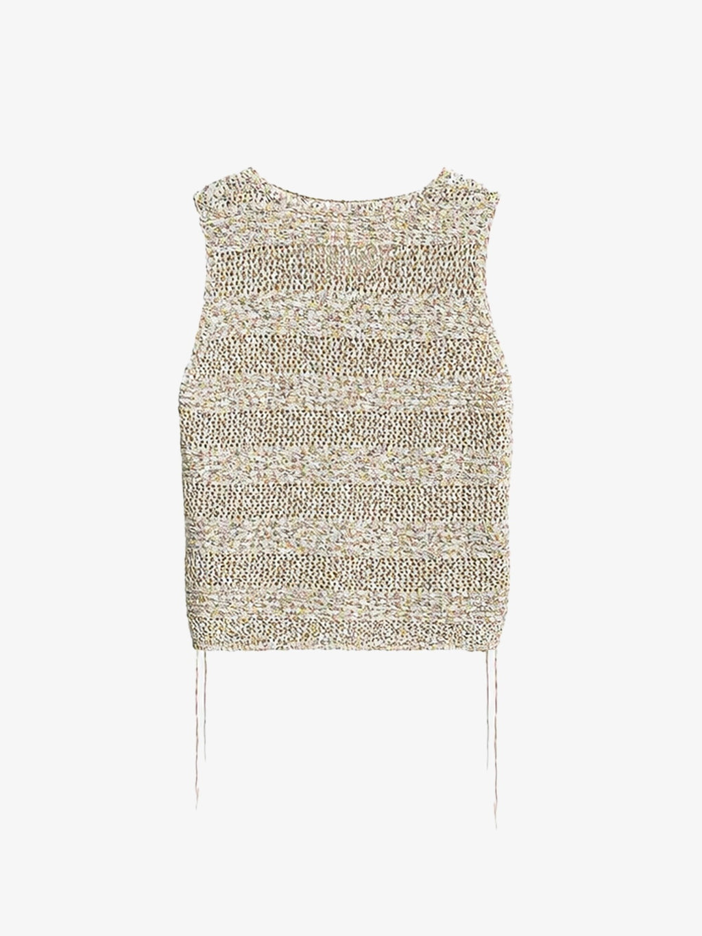 Melange Open-Knit Drawstring Tank