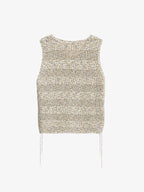 Melange Open-Knit Drawstring Tank