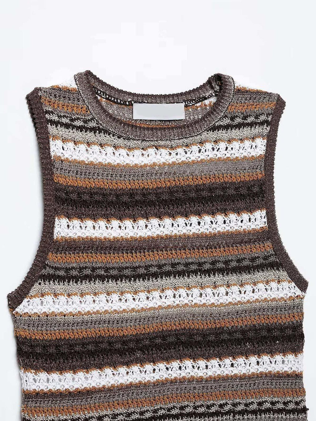 Striped Knit Sleeveless Tank Top