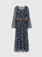 Belted Floral Maxi Dress