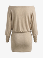 Off-Shoulder Batwing Sleeve Bodycon Dress