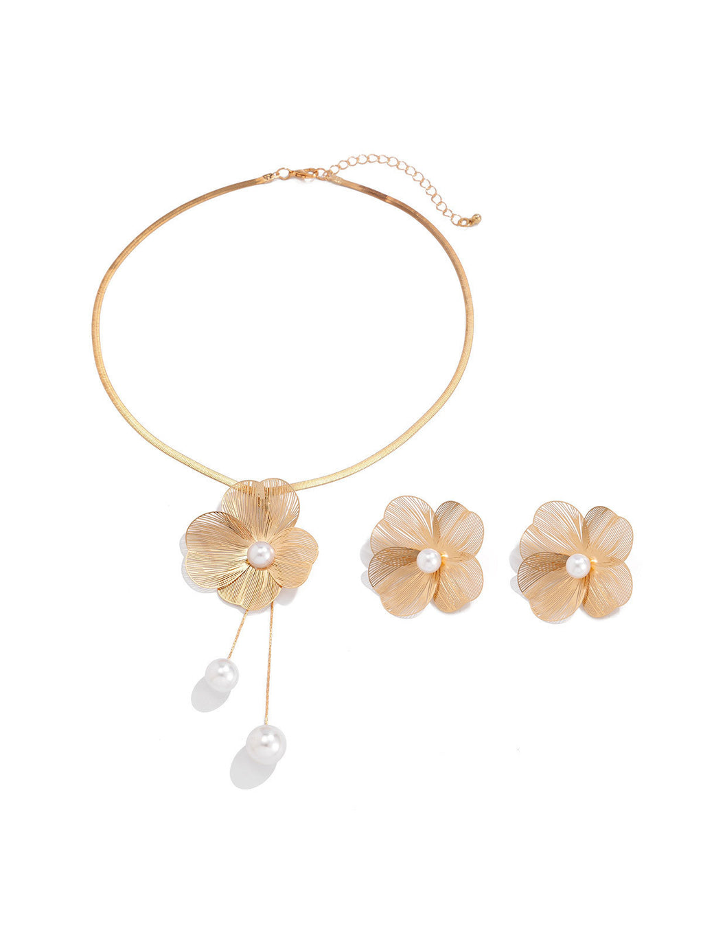 Pearl Floral Filigree Jewelry Set