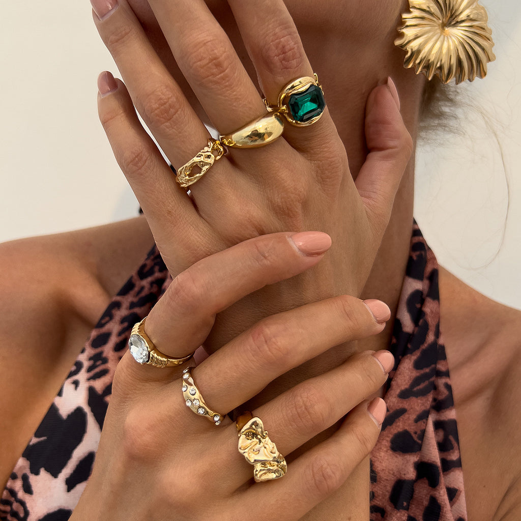 Colored Gemstone Ring Set