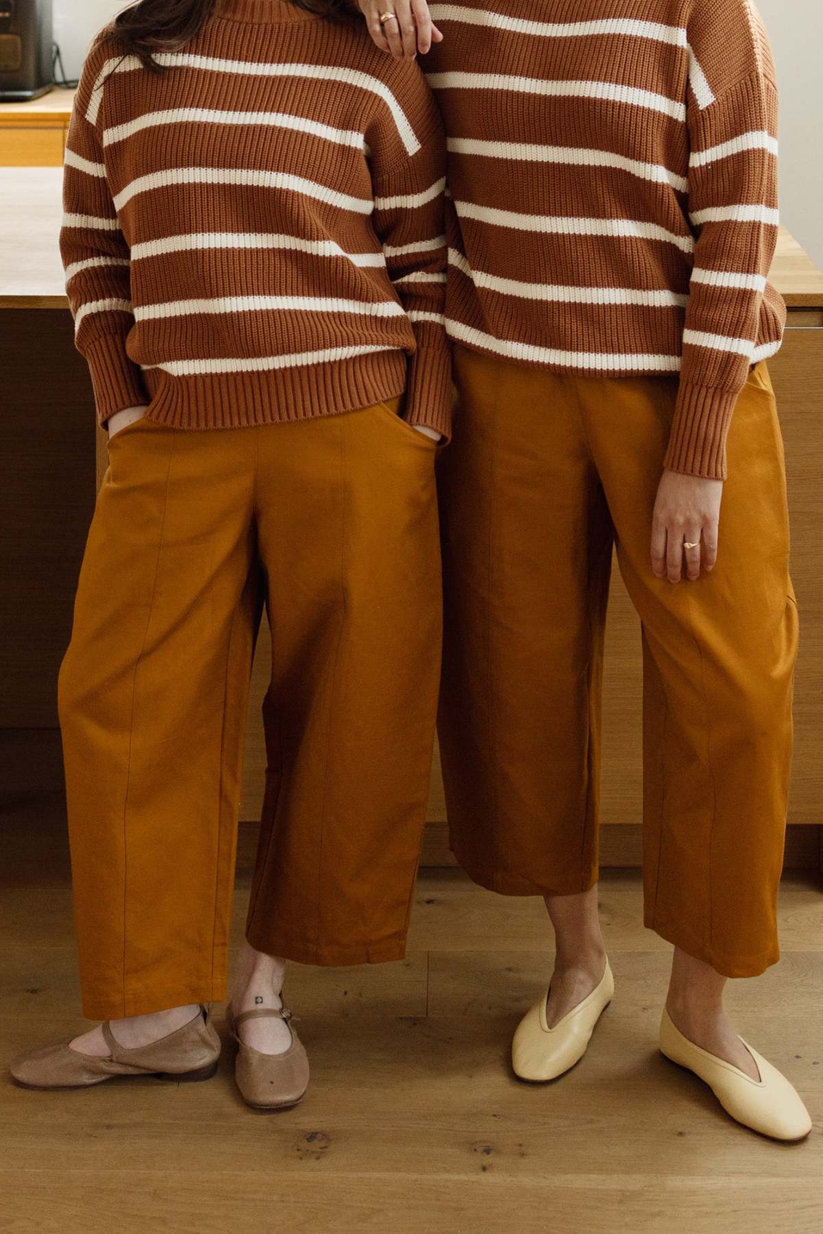 Cotton Blend Track Pants with Side Stripes - Comfortable Wide Leg Joggers for Casual Wear