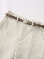 Belted Straight-Leg Trousers