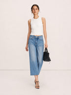 Cropped Straight-Leg Cotton Jeans