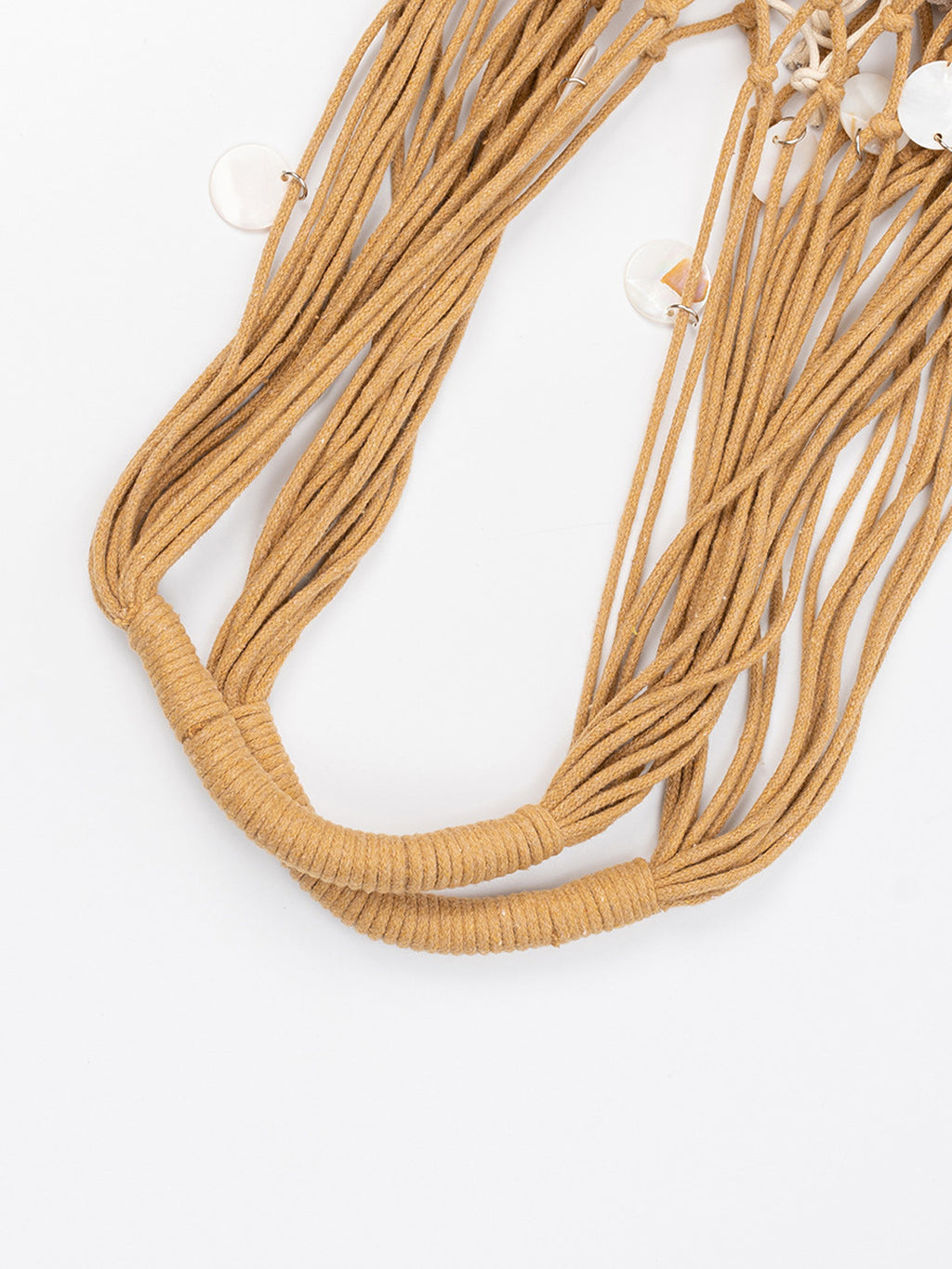 Handwoven Macramé Tote Bag with Shell Embellishments
