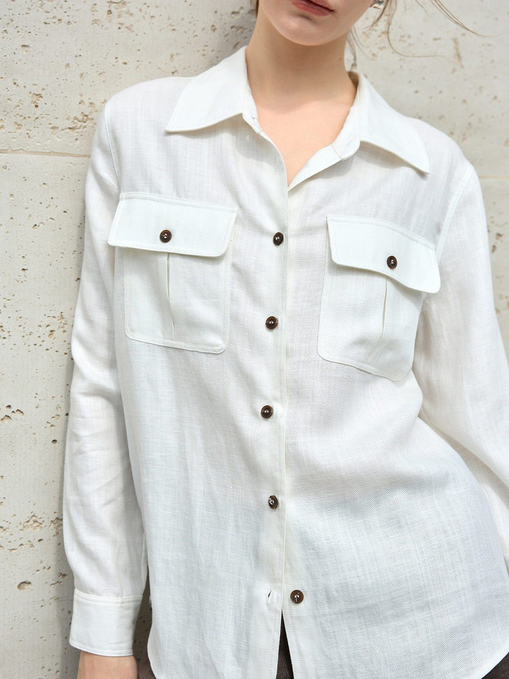 Lyocell Linen-Blend Utility Shirt