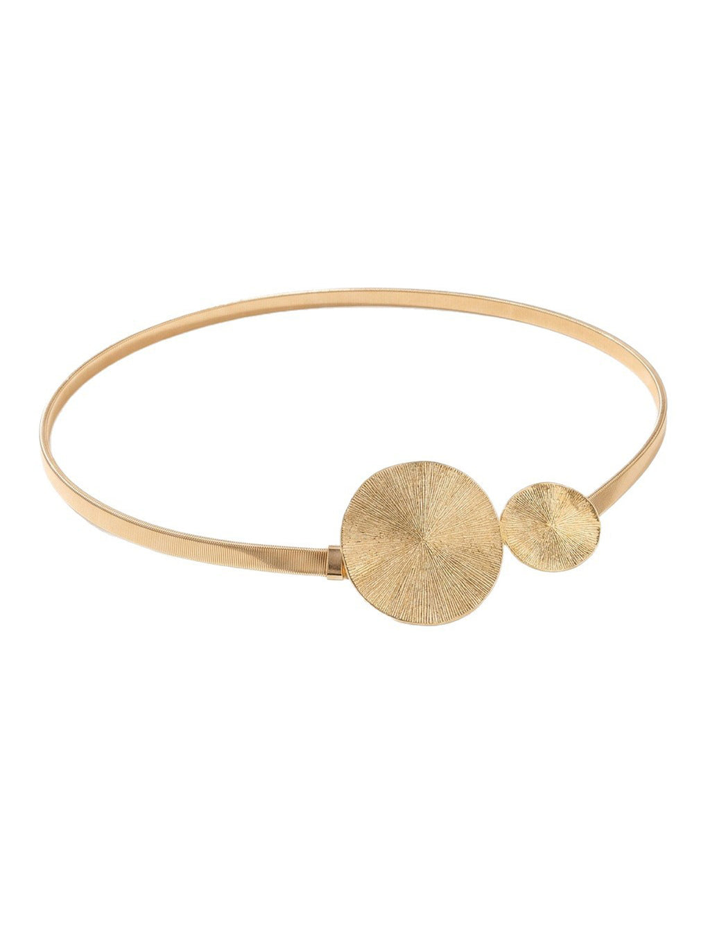 Silver Disc Accent Elastic Waist Belt