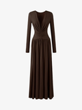 Fitted Lace Detail Ruched Maxi Dress