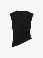Asymmetric Ruched Shoulder Top