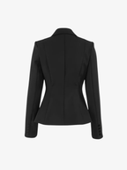 Tailored Cinched-Waist Three-Button Blazer