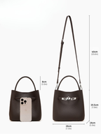 Cowhide Leather Bucket Bag