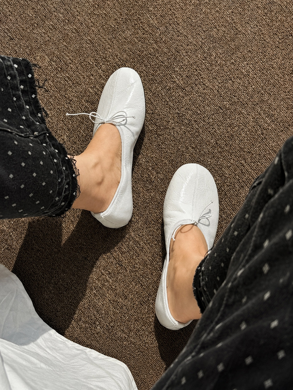 Faux Leather Bow Ballet Flats