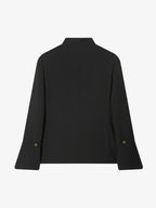 Stand-collar Asymmetric Long-sleeve Jacket