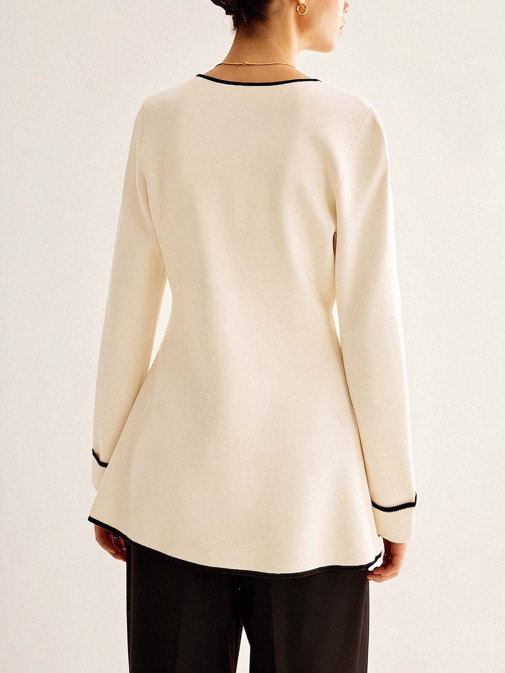 Deep V Neck Knit Cardigan