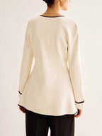 Deep V Neck Knit Cardigan