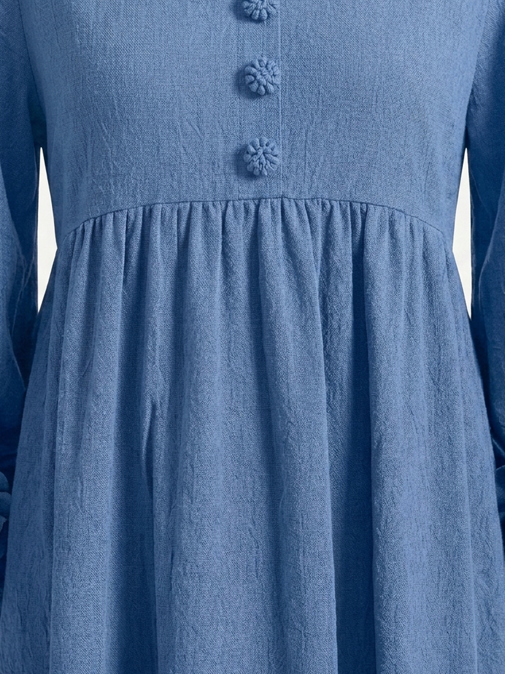 V-Neck Floral Lantern Sleeve Flowy Dress