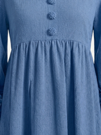 V-Neck Floral Lantern Sleeve Flowy Dress
