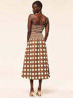 Geometric Print Pleated Dress