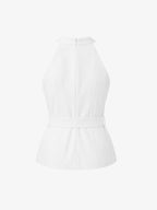 Cross-Front Halter Belted Top