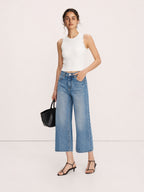 Cropped Straight-Leg Cotton Jeans