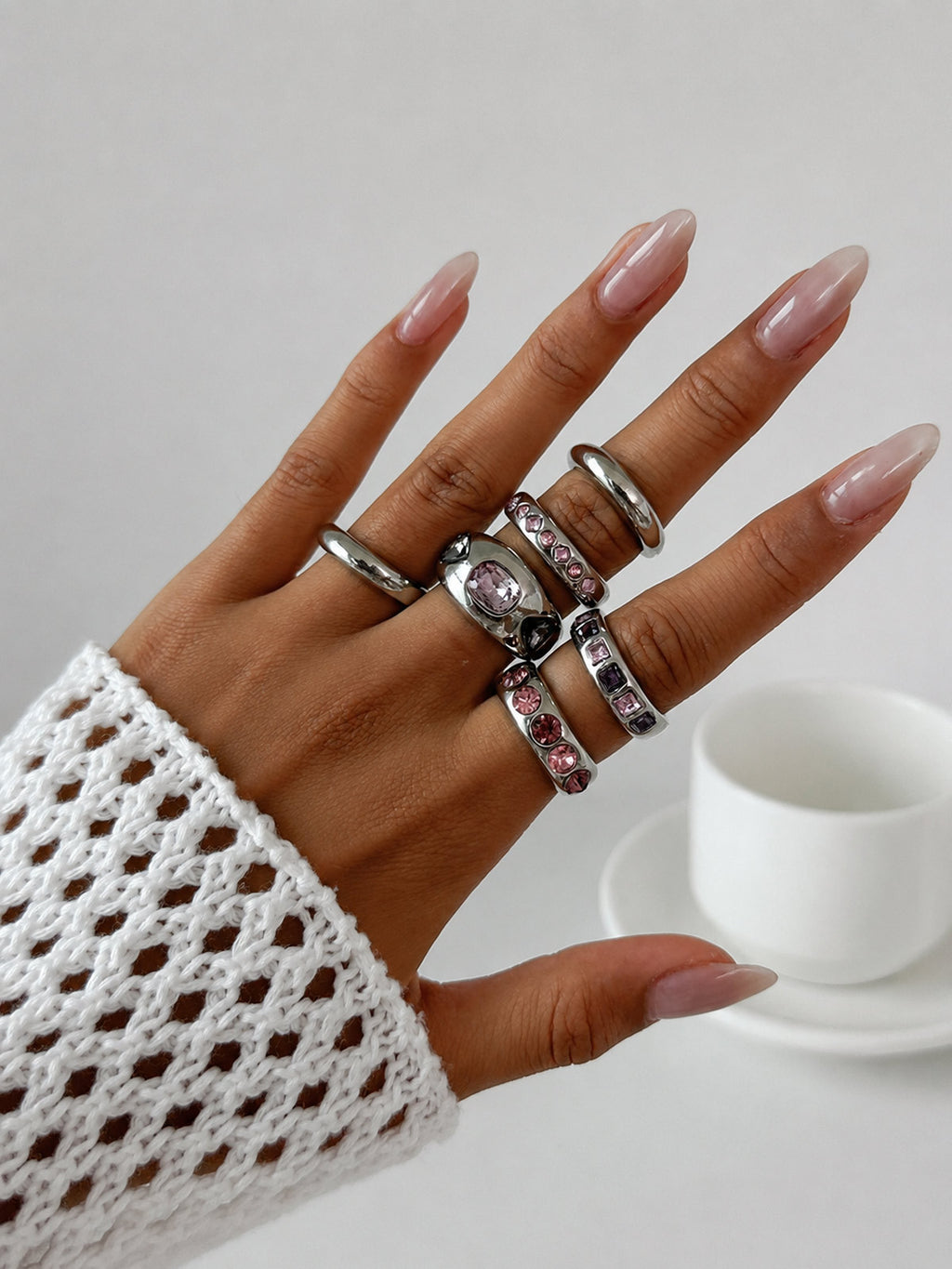 Colored Gemstone Ring Set