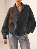 Double Breasted Shawl Collar Cardigan
