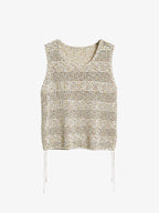 Melange Open-Knit Drawstring Tank