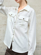 Lyocell Linen-Blend Utility Shirt