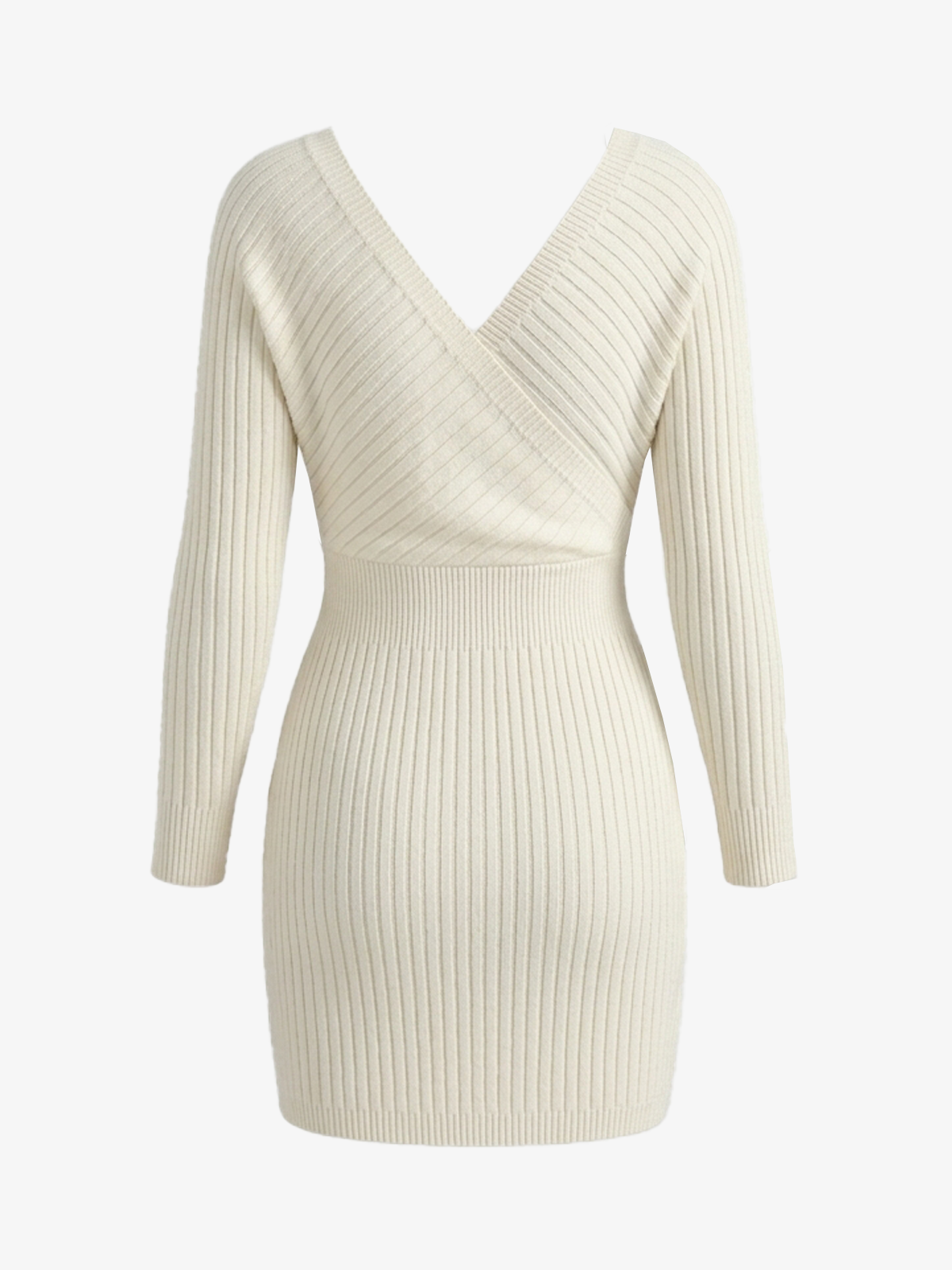 Crisscross V-Neck Batwing Sleeve Knit Bodycon Dress