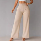 High-Waist-Hose mit weitem Bein