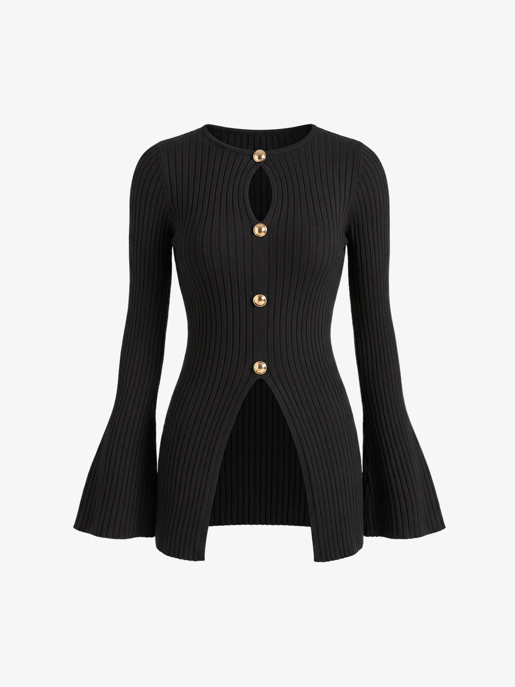 Cut Out Knit Fitted Top